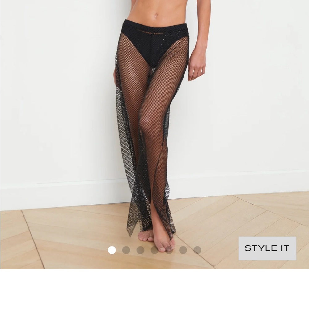 L'AGENCE Black Mesh Swim Coverup